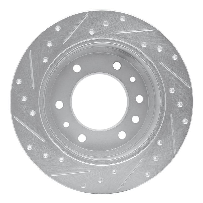 R1 06-14 Hyundai Entourage Rear Right Drilled & Slotted Silver Brake Rotor-Brake Rotors - Slot & Drilled-Grocery Getter Performance