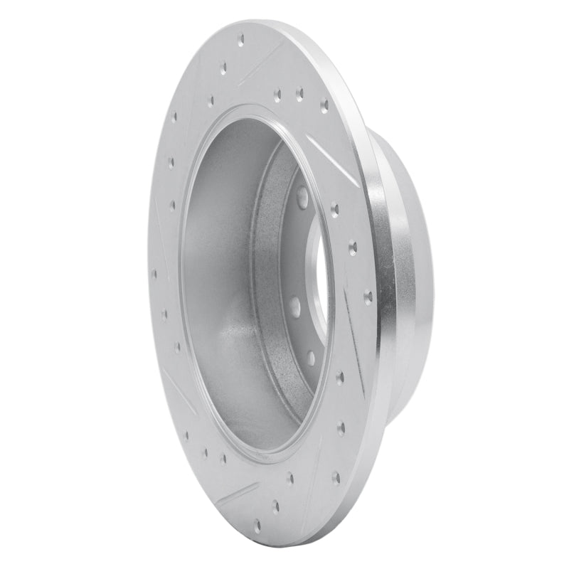 R1 06-14 Hyundai Entourage Rear Right Drilled & Slotted Silver Brake Rotor-Brake Rotors - Slot & Drilled-Grocery Getter Performance