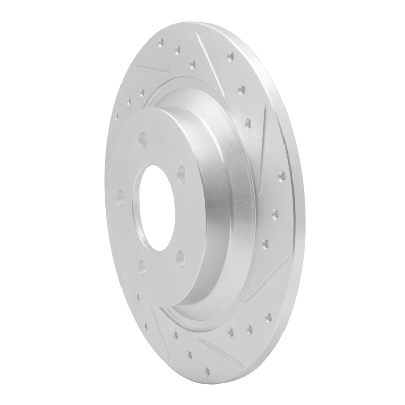 R1 06-15 Mazda 5 Rear Right Drilled & Slotted Silver Brake Rotor-Brake Rotors - Slot & Drilled-Grocery Getter Performance