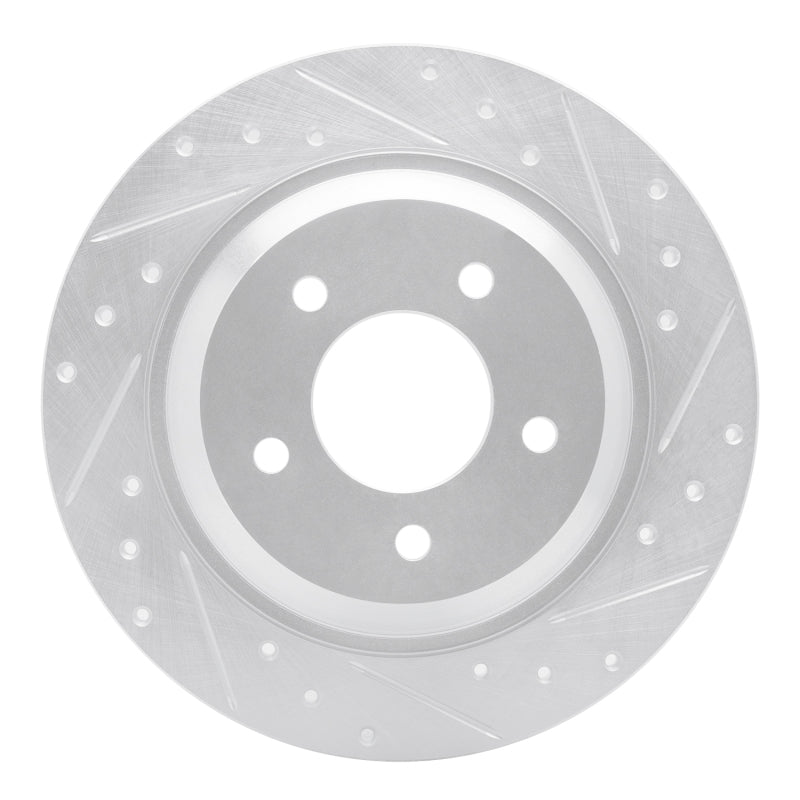 R1 06-15 Mazda 5 Rear Right Drilled & Slotted Silver Brake Rotor-Brake Rotors - Slot & Drilled-Grocery Getter Performance