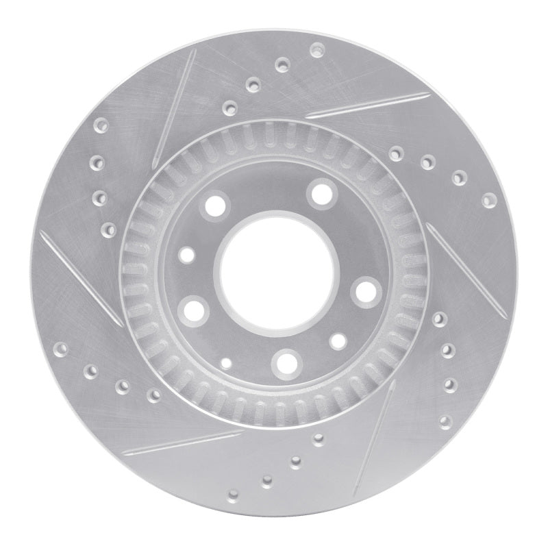 R1 06-15 Mazda MX-5 Miata Front Right Drilled & Slotted Silver Brake Rotor-Brake Rotors - Slot & Drilled-Grocery Getter Performance