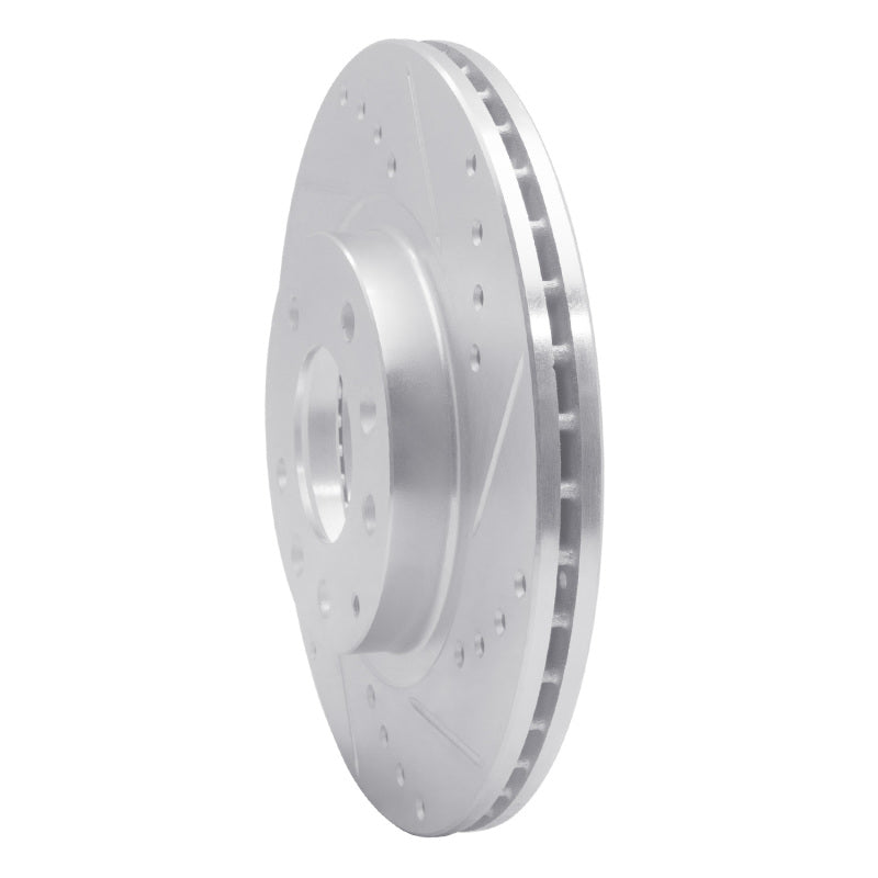 R1 06-15 Mazda MX-5 Miata Front Right Drilled & Slotted Silver Brake Rotor-Brake Rotors - Slot & Drilled-Grocery Getter Performance