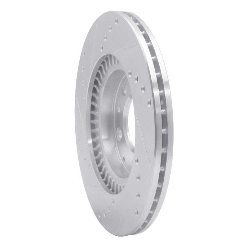 R1 06-15 Mazda MX-5 Miata Front Right Drilled & Slotted Silver Brake Rotor-Brake Rotors - Slot & Drilled-Grocery Getter Performance