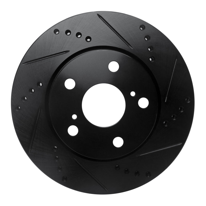 R1 06-18 Lexus HS250H Front Right Drilled & Slotted Black Brake Rotor-Brake Rotors - Slot & Drilled-Grocery Getter Performance