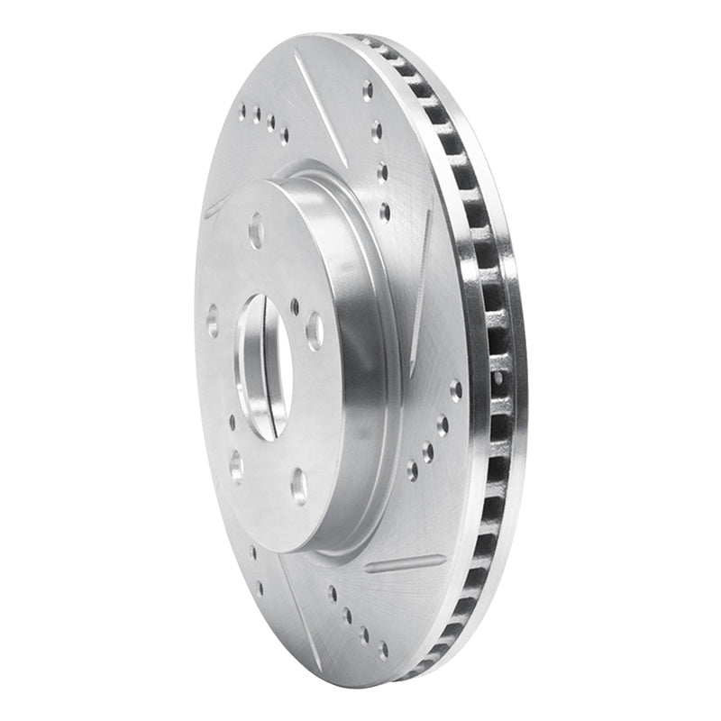 R1 06-18 Lexus HS250H Front Right Drilled & Slotted Silver Brake Rotor-Brake Rotors - Slot & Drilled-Grocery Getter Performance