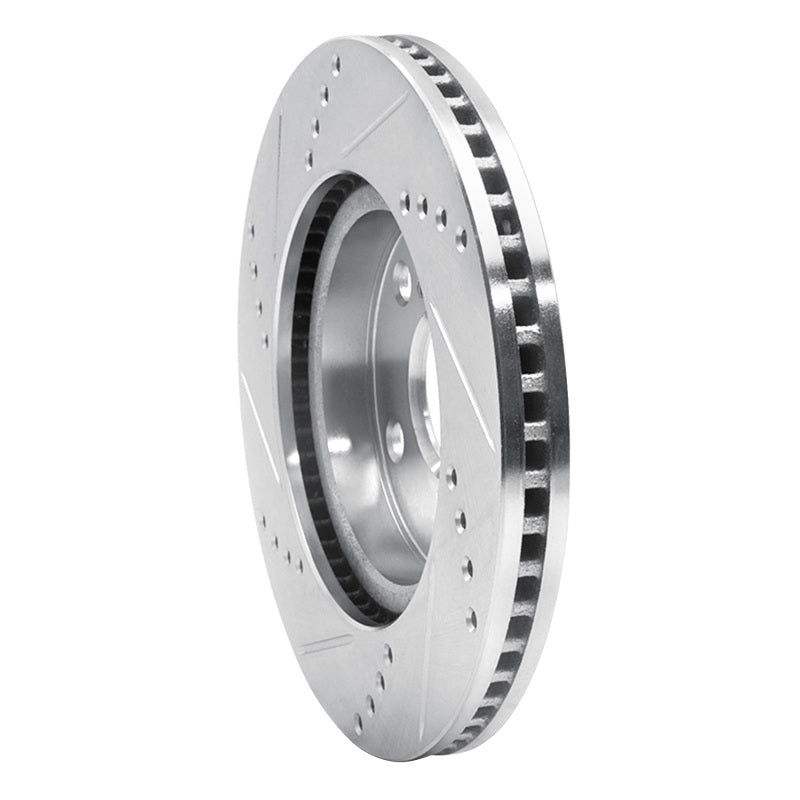 R1 06-18 Lexus HS250H Front Right Drilled & Slotted Silver Brake Rotor-Brake Rotors - Slot & Drilled-Grocery Getter Performance