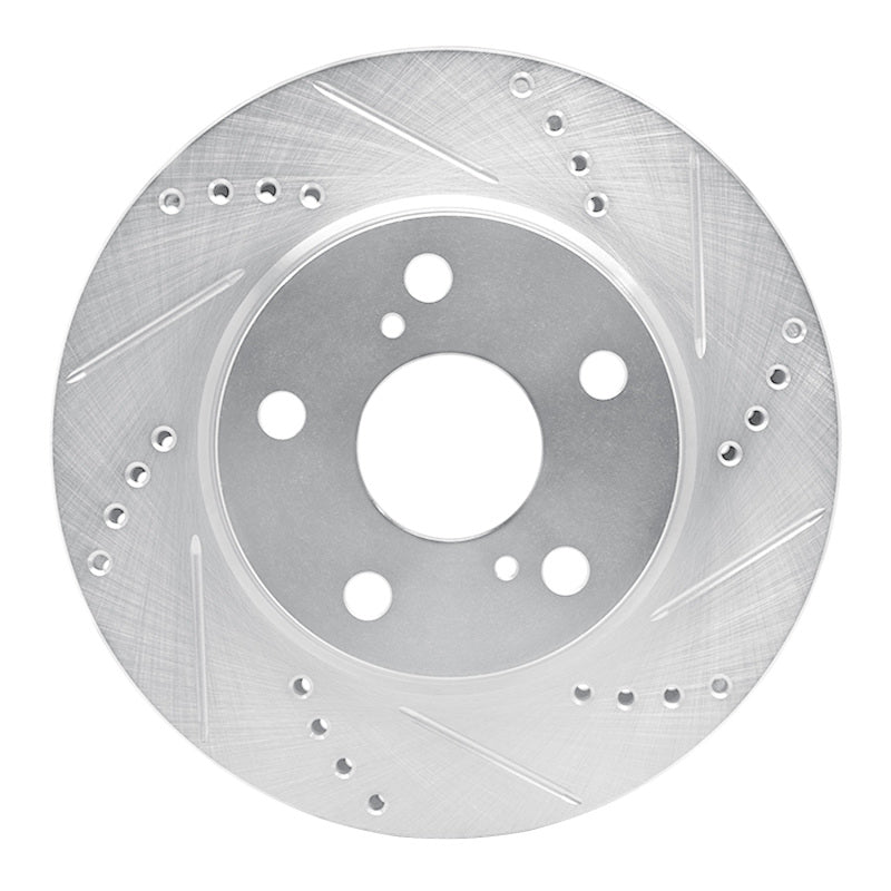 R1 06-18 Lexus HS250H Front Right Drilled & Slotted Silver Brake Rotor-Brake Rotors - Slot & Drilled-Grocery Getter Performance