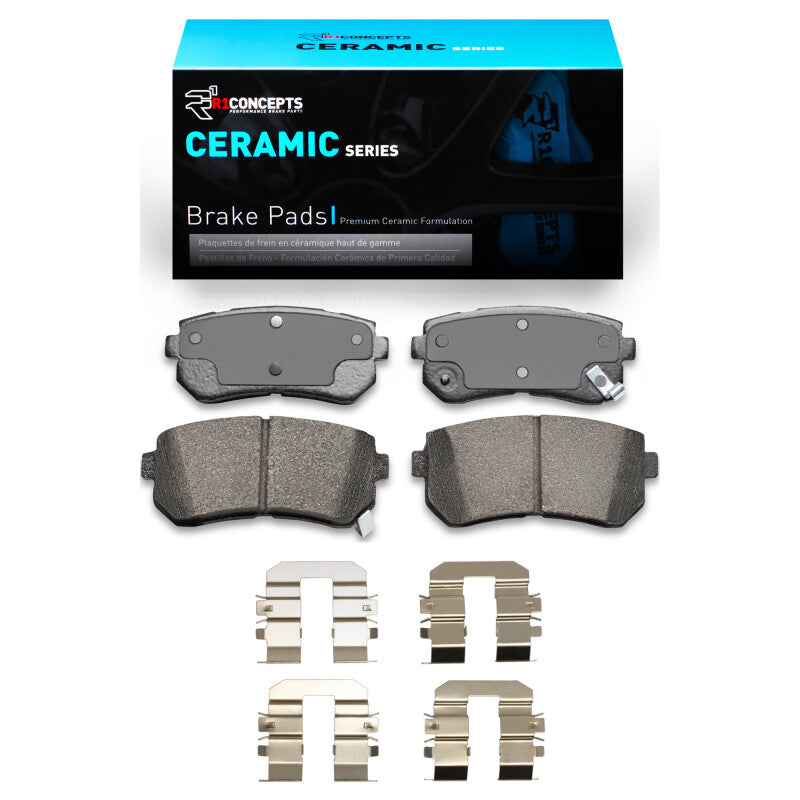 R1 06-19 Dodge Attitude (Mexico) Rear Ceramic Brake Pads & Hardware Kit-Brake Pads - OE-Grocery Getter Performance