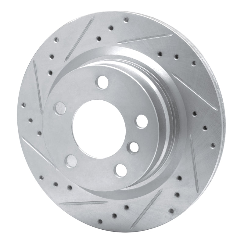R1 06-21 BMW 220i (Mexico) Rear Left Drilled & Slotted Silver Brake Rotor-Brake Rotors - Slot & Drilled-Grocery Getter Performance