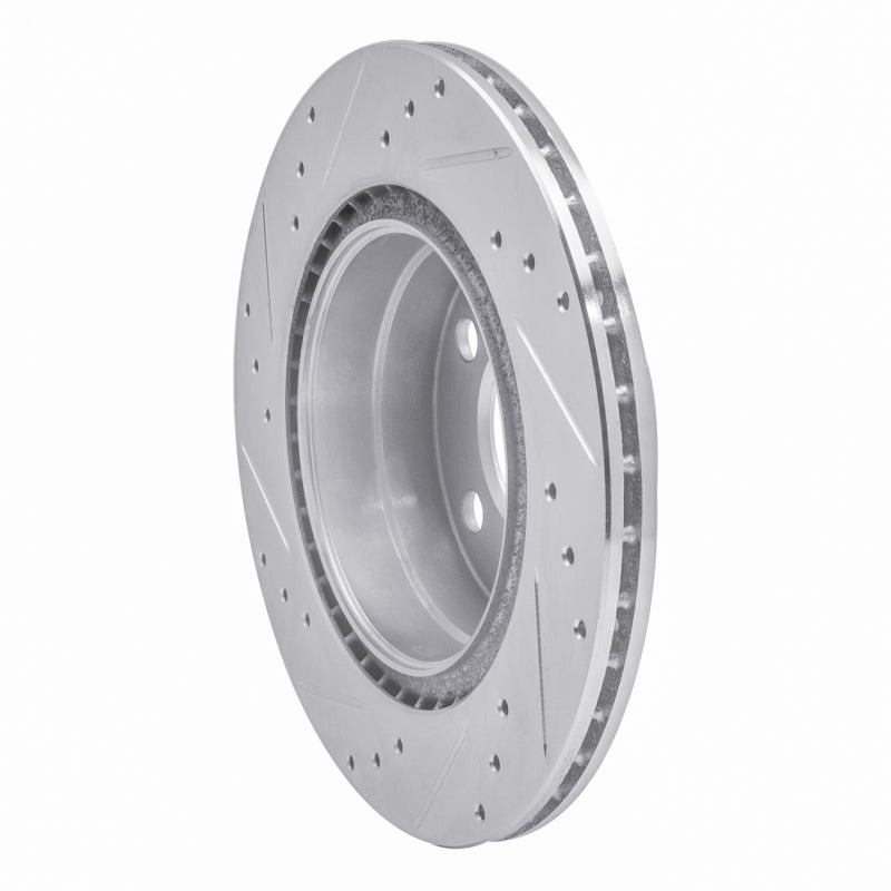 R1 06-21 BMW 230I Rear Right Drilled & Slotted Silver Brake Rotor-Brake Rotors - Slot & Drilled-Grocery Getter Performance