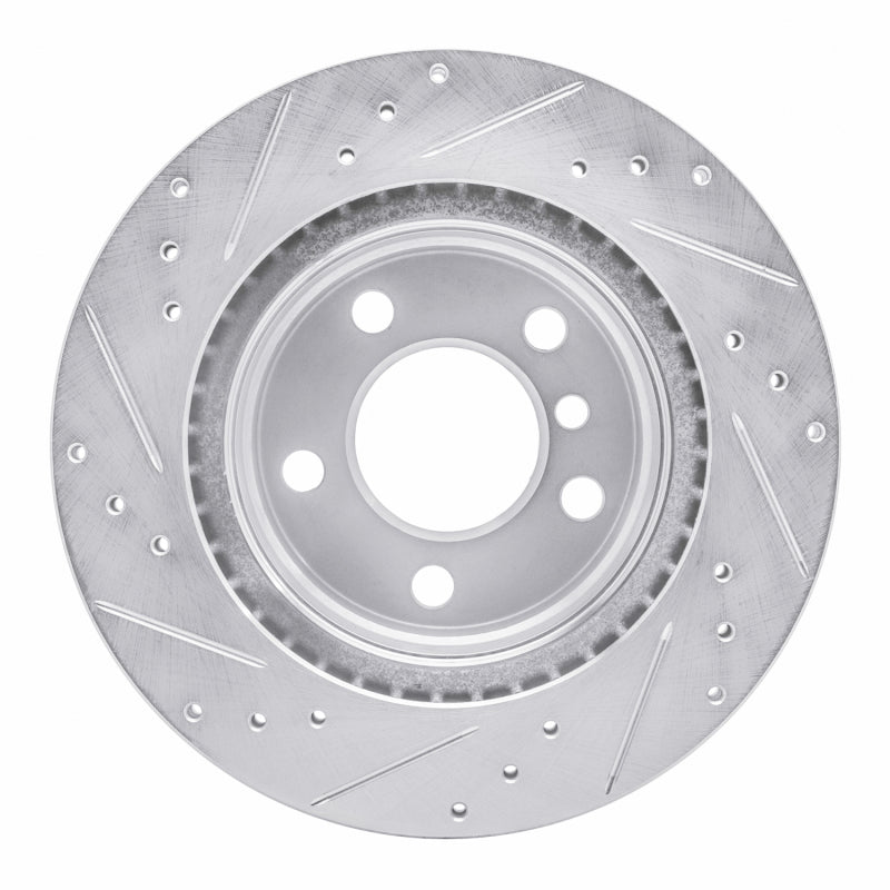 R1 06-21 BMW 230I Rear Right Drilled & Slotted Silver Brake Rotor-Brake Rotors - Slot & Drilled-Grocery Getter Performance