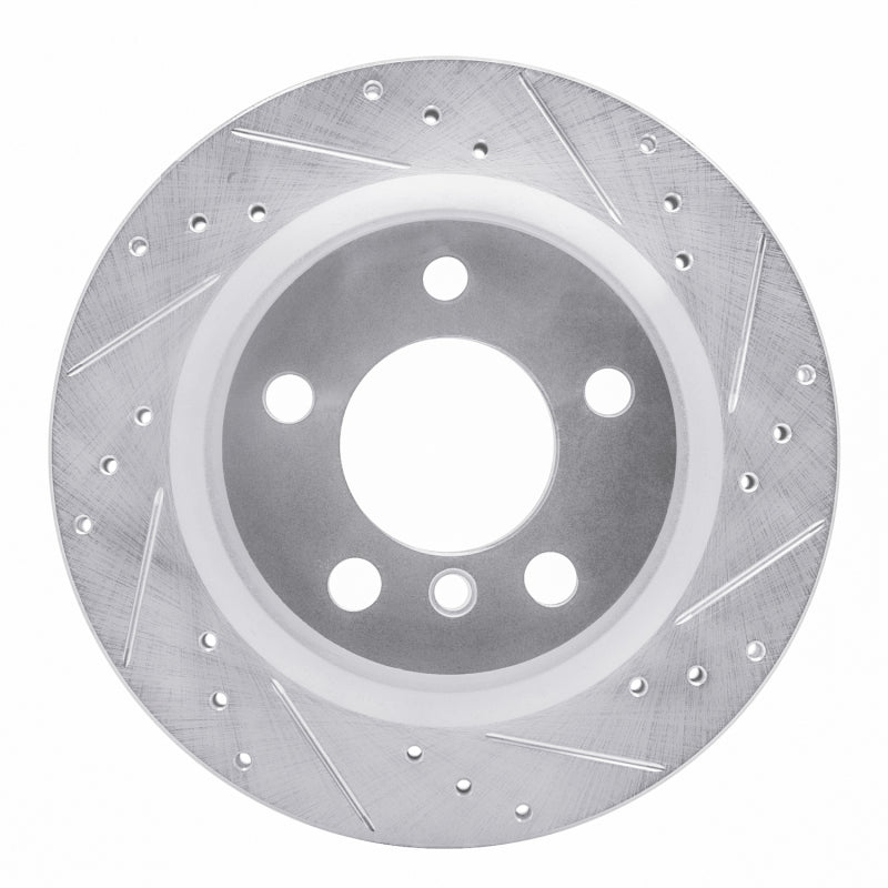 R1 06-21 BMW 230I Rear Right Drilled & Slotted Silver Brake Rotor-Brake Rotors - Slot & Drilled-Grocery Getter Performance