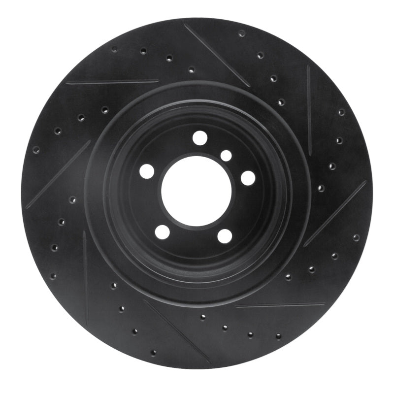 R1 07-08 BMW ALPINA B7 Rear Left Drilled & Slotted Black Brake Rotor-Brake Rotors - Slot & Drilled-Grocery Getter Performance