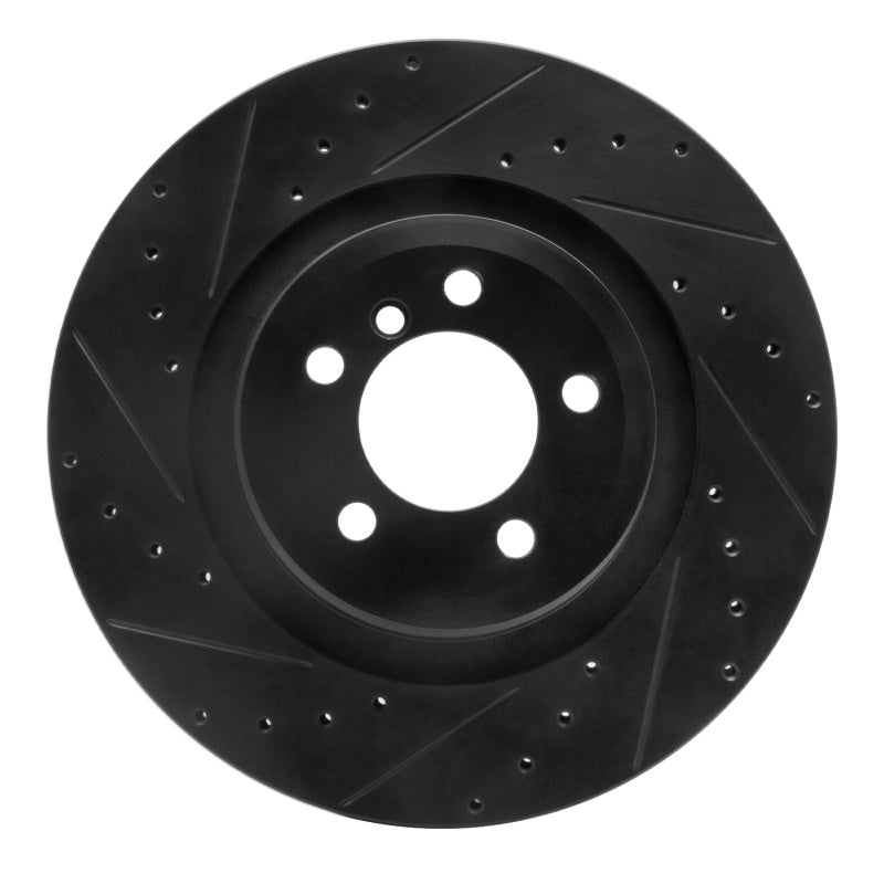 R1 07-08 BMW ALPINA B7 Rear Left Drilled & Slotted Black Brake Rotor-Brake Rotors - Slot & Drilled-Grocery Getter Performance