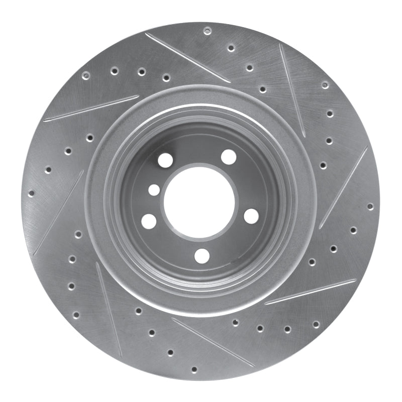 R1 07-08 BMW ALPINA B7 Rear Left Drilled & Slotted Silver Brake Rotor-Brake Rotors - Slot & Drilled-Grocery Getter Performance