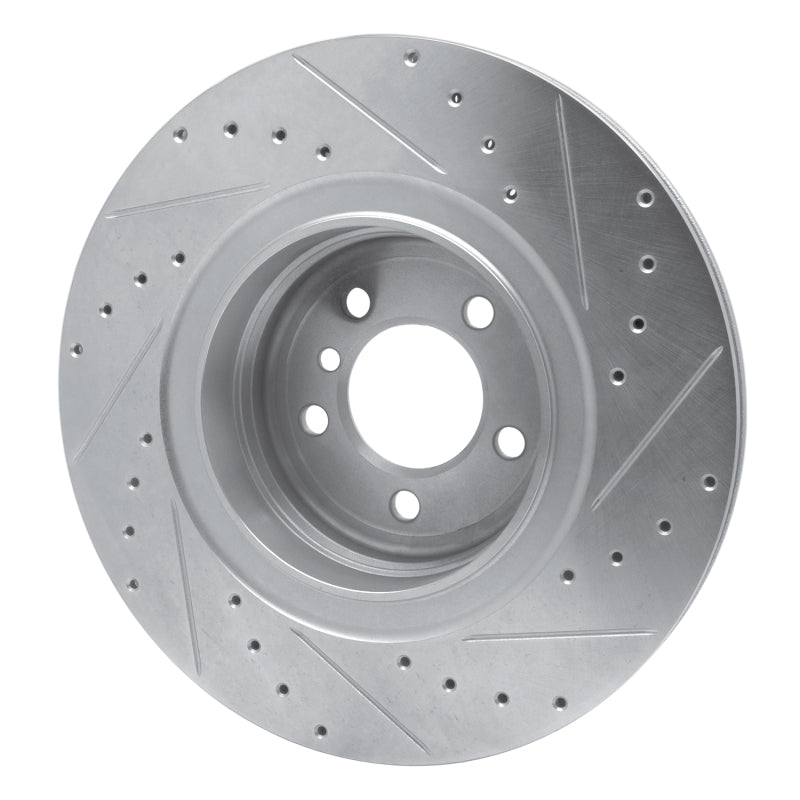 R1 07-08 BMW ALPINA B7 Rear Left Drilled & Slotted Silver Brake Rotor-Brake Rotors - Slot & Drilled-Grocery Getter Performance