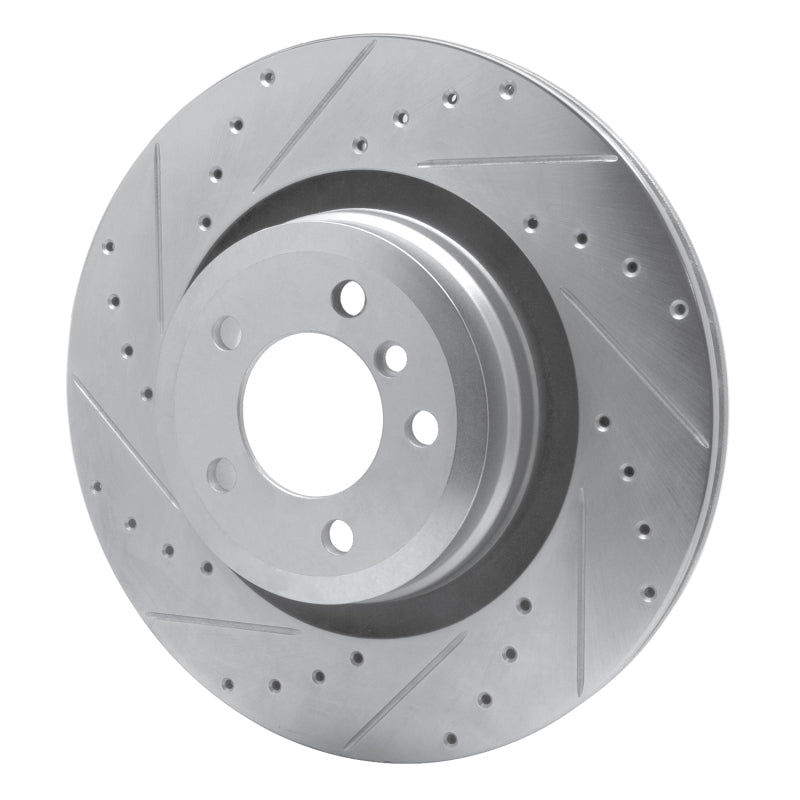 R1 07-08 BMW ALPINA B7 Rear Left Drilled & Slotted Silver Brake Rotor-Brake Rotors - Slot & Drilled-Grocery Getter Performance