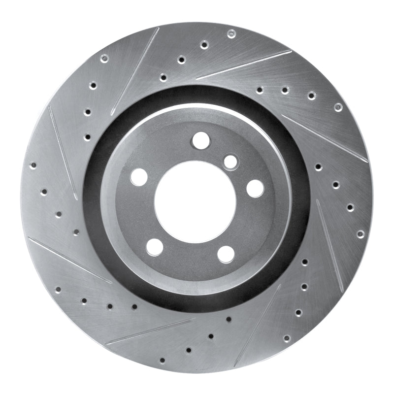 R1 07-08 BMW ALPINA B7 Rear Left Drilled & Slotted Silver Brake Rotor-Brake Rotors - Slot & Drilled-Grocery Getter Performance