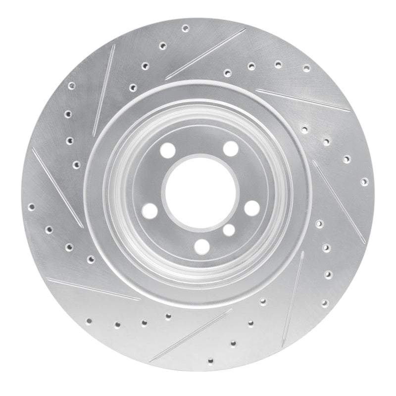 R1 07-08 BMW ALPINA B7 Rear Right Drilled & Slotted Silver Brake Rotor-Brake Rotors - Slot & Drilled-Grocery Getter Performance