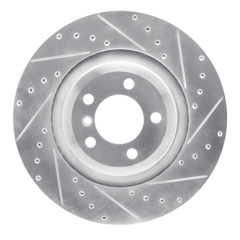 R1 07-08 BMW ALPINA B7 Rear Right Drilled & Slotted Silver Brake Rotor-Brake Rotors - Slot & Drilled-Grocery Getter Performance