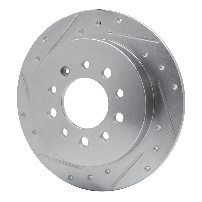 R1 07-08 Hyundai TIBURON Rear Left Drilled & Slotted Silver Brake Rotor-Brake Rotors - Slot & Drilled-Grocery Getter Performance