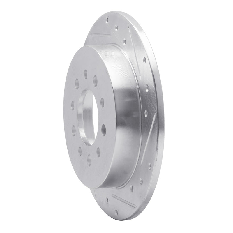 R1 07-08 Hyundai TIBURON Rear Right Drilled & Slotted Silver Brake Rotor-Brake Rotors - Slot & Drilled-Grocery Getter Performance