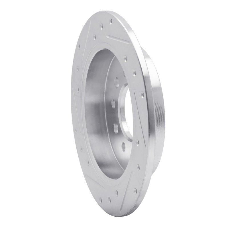 R1 07-08 Hyundai TIBURON Rear Right Drilled & Slotted Silver Brake Rotor-Brake Rotors - Slot & Drilled-Grocery Getter Performance