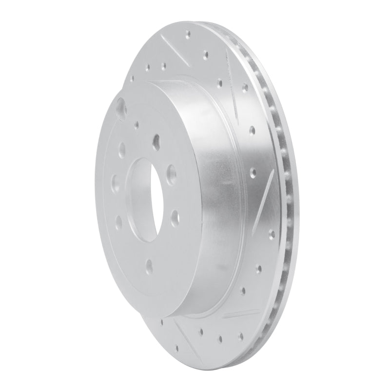 R1 07-12 Ford Edge Rear Right Drilled & Slotted Silver Brake Rotor-Brake Rotors - Slot & Drilled-Grocery Getter Performance