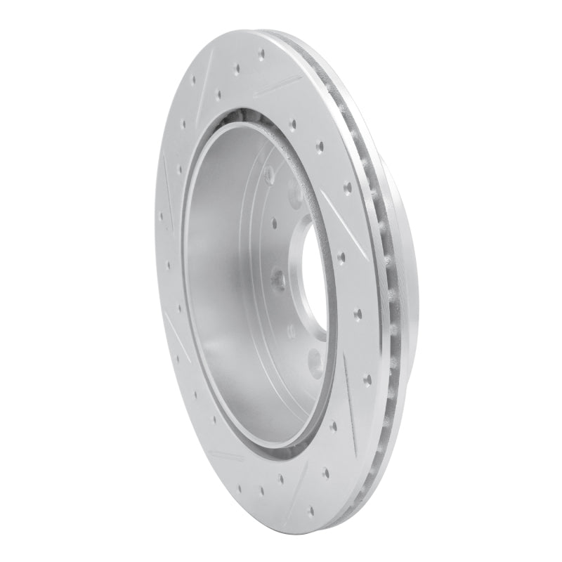 R1 07-12 Ford Edge Rear Right Drilled & Slotted Silver Brake Rotor-Brake Rotors - Slot & Drilled-Grocery Getter Performance