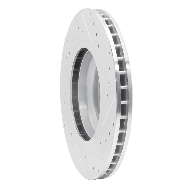 R1 07-15 BMW 335XI Front Left Drilled & Slotted Silver Brake Rotor-Brake Rotors - Slot & Drilled-Grocery Getter Performance