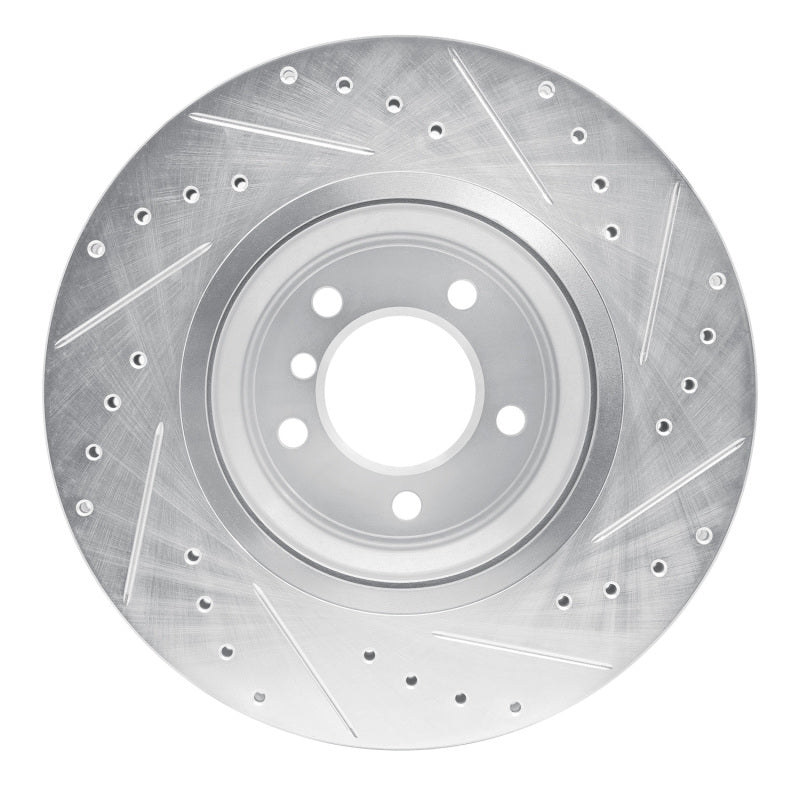 R1 07-15 BMW 335XI Front Left Drilled & Slotted Silver Brake Rotor-Brake Rotors - Slot & Drilled-Grocery Getter Performance