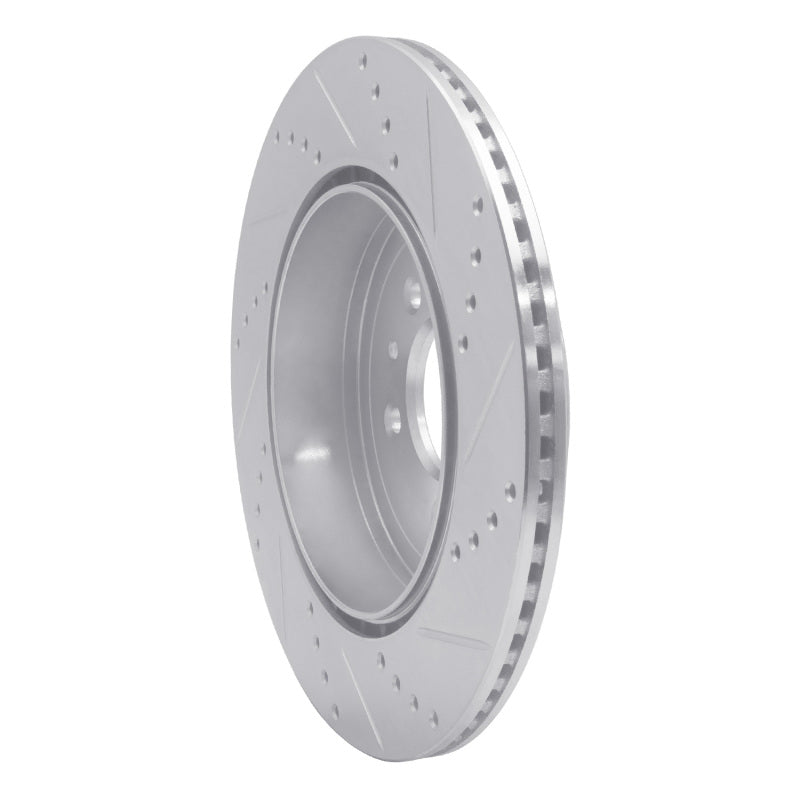 R1 07-15 Mazda CX-9 Rear Left Drilled & Slotted Silver Brake Rotor-Brake Rotors - Slot & Drilled-Grocery Getter Performance