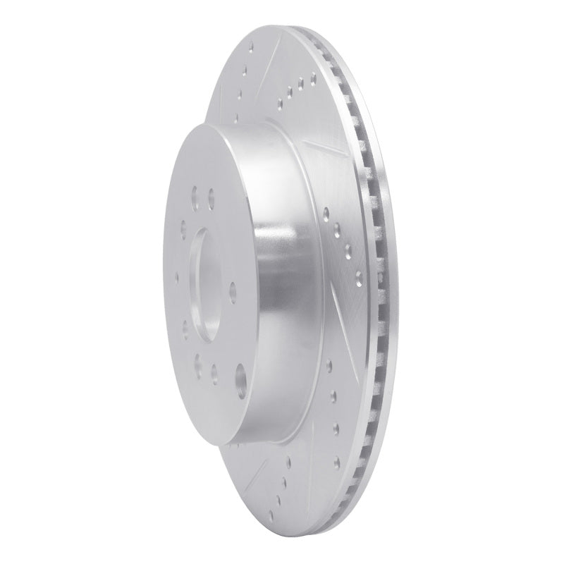 R1 07-15 Mazda CX-9 Rear Left Drilled & Slotted Silver Brake Rotor-Brake Rotors - Slot & Drilled-Grocery Getter Performance
