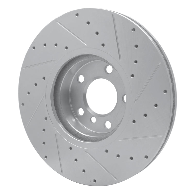 R1 07-18 BMW X5 Front Left Drilled & Slotted Silver Brake Rotor-Brake Rotors - Slot & Drilled-Grocery Getter Performance