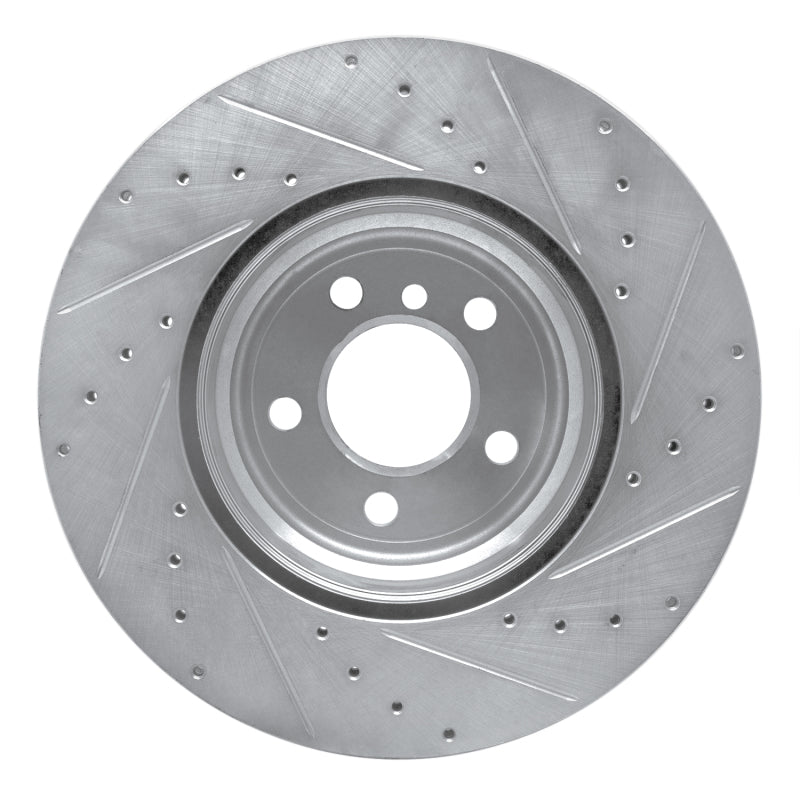 R1 07-19 BMW X5 Rear Left Drilled & Slotted Silver Brake Rotor-Brake Rotors - Slot & Drilled-Grocery Getter Performance