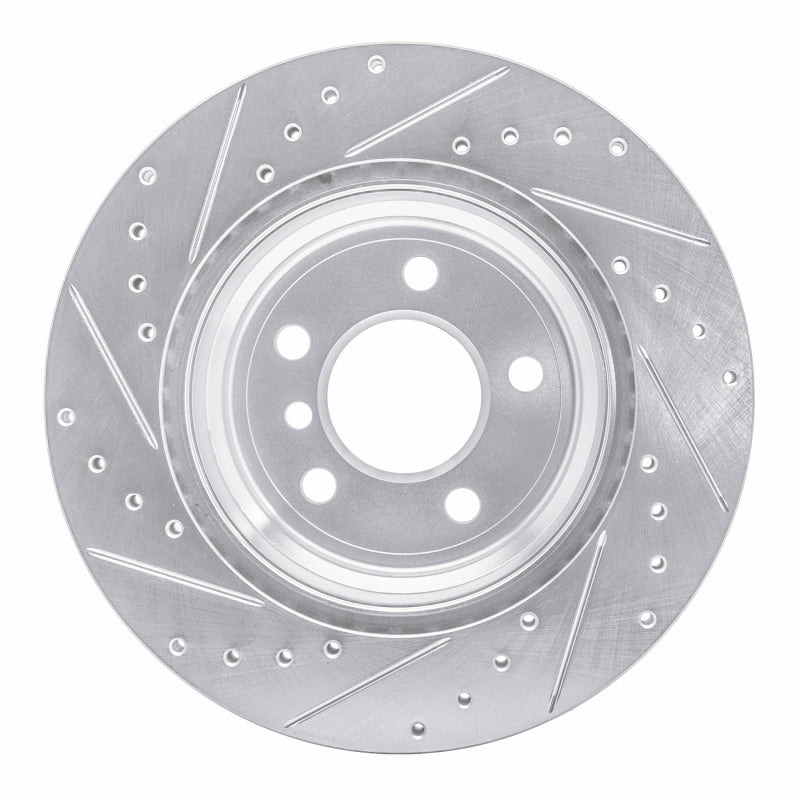 R1 07-19 BMW X6 Rear Right Drilled & Slotted Silver Brake Rotor-Brake Rotors - Slot & Drilled-Grocery Getter Performance