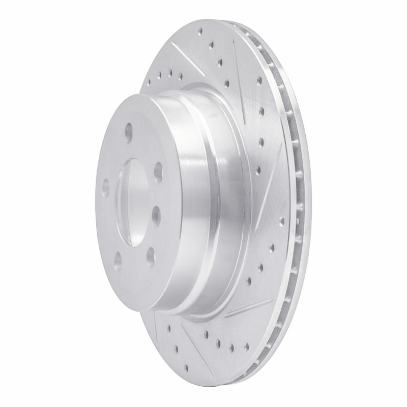R1 07-19 BMW X6 Rear Right Drilled & Slotted Silver Brake Rotor-Brake Rotors - Slot & Drilled-Grocery Getter Performance