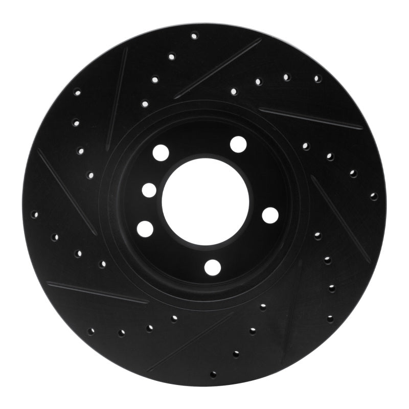 R1 07-21 BMW 220i (Mexico) Front Right Drilled & Slotted Black Brake Rotor-Brake Rotors - Slot & Drilled-Grocery Getter Performance