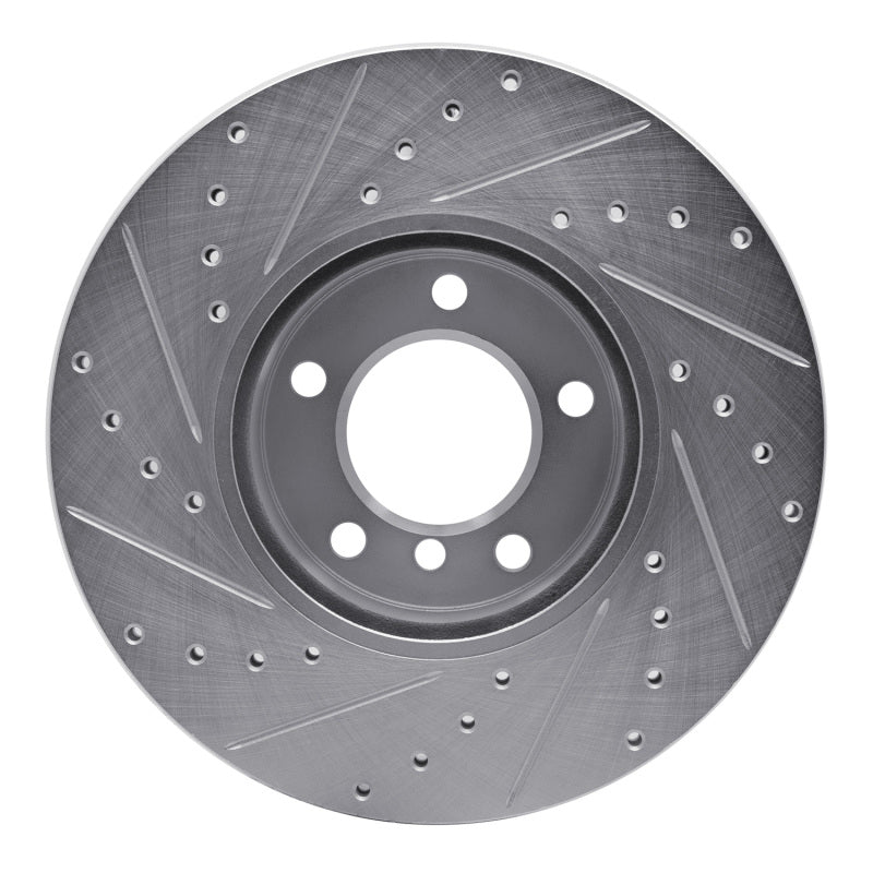 R1 07-21 BMW 228I Front Right Drilled & Slotted Silver Brake Rotor-Brake Rotors - Slot & Drilled-Grocery Getter Performance