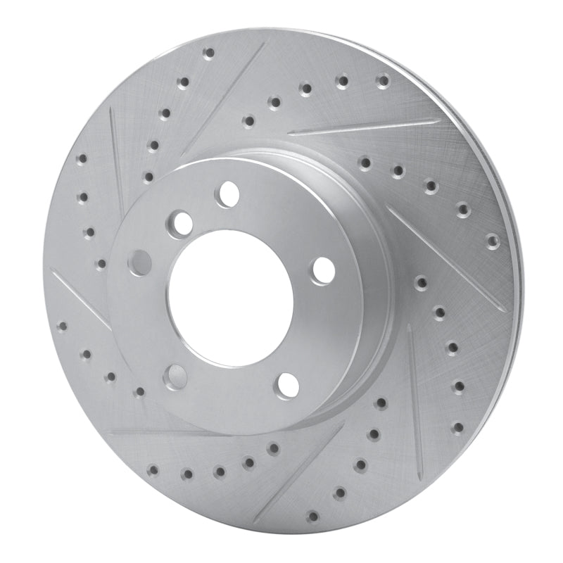 R1 07-21 BMW 228I xDrive Front Left Drilled & Slotted Silver Brake Rotor-Brake Rotors - Slot & Drilled-Grocery Getter Performance