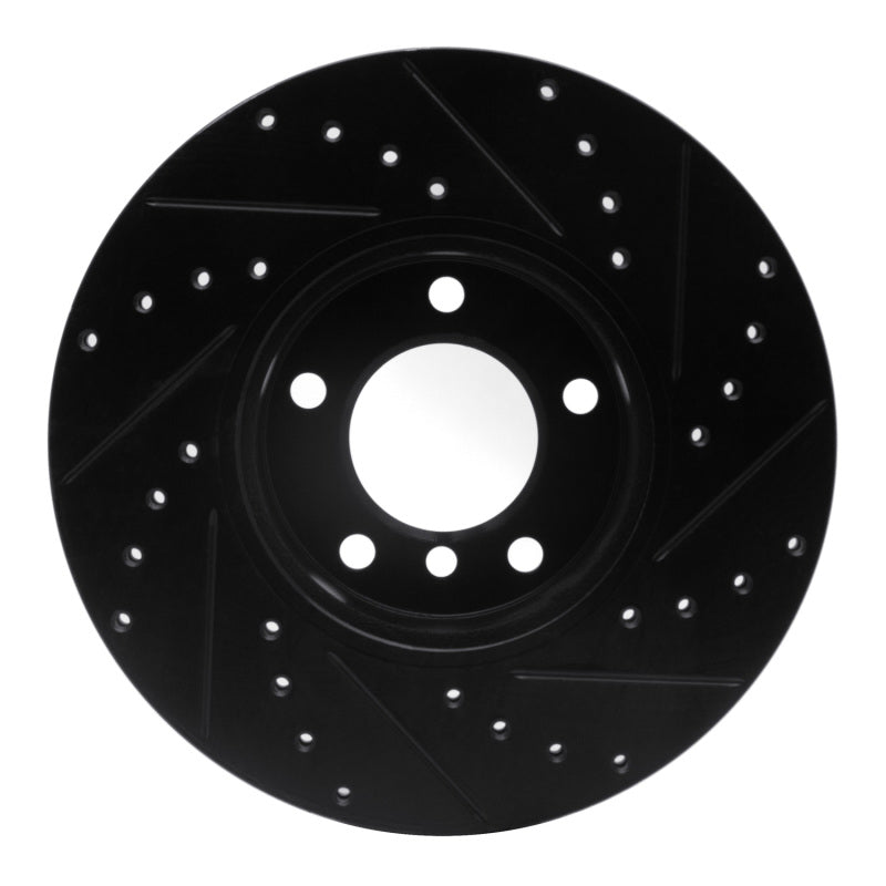 R1 07-21 BMW 430I xDrive Front Left Drilled & Slotted Black Brake Rotor-Brake Rotors - Slot & Drilled-Grocery Getter Performance