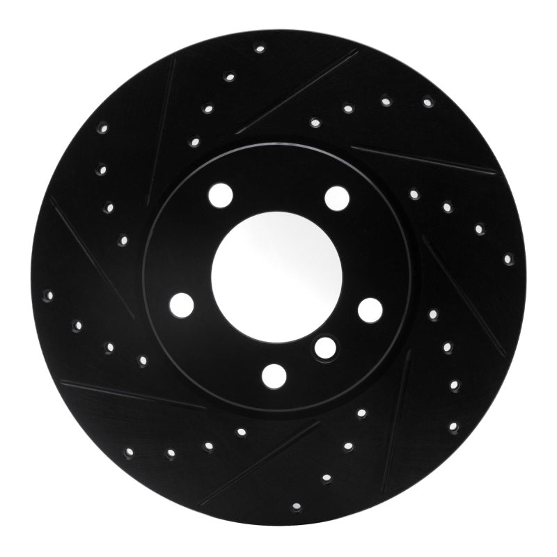 R1 07-21 BMW 430I xDrive Front Left Drilled & Slotted Black Brake Rotor-Brake Rotors - Slot & Drilled-Grocery Getter Performance