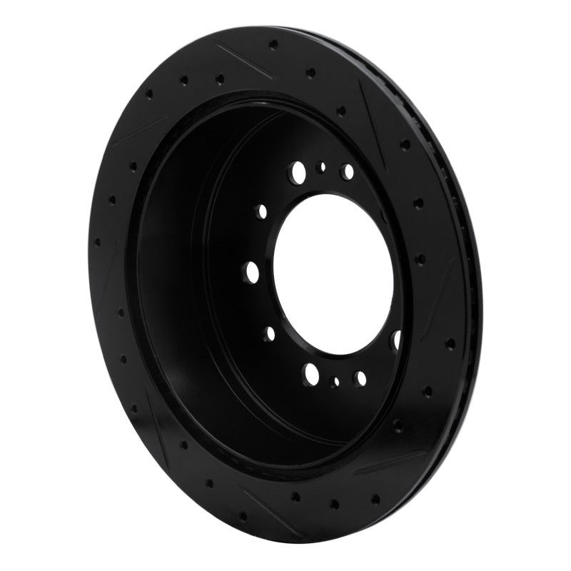 R1 07-22 Lexus LX570 Rear Left Drilled & Slotted Black Brake Rotor-Brake Rotors - Slot & Drilled-Grocery Getter Performance
