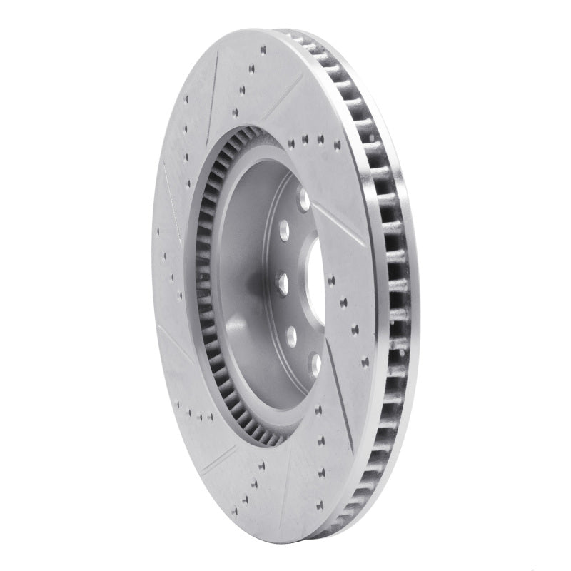 R1 07-23 Lexus LS460 Front Right Drilled & Slotted Silver Brake Rotor-Brake Rotors - Slot & Drilled-Grocery Getter Performance