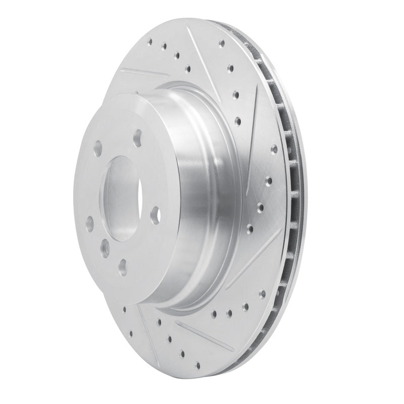 R1 08-13 BMW 135I Rear Right Drilled & Slotted Silver Brake Rotor-Brake Rotors - Slot & Drilled-Grocery Getter Performance