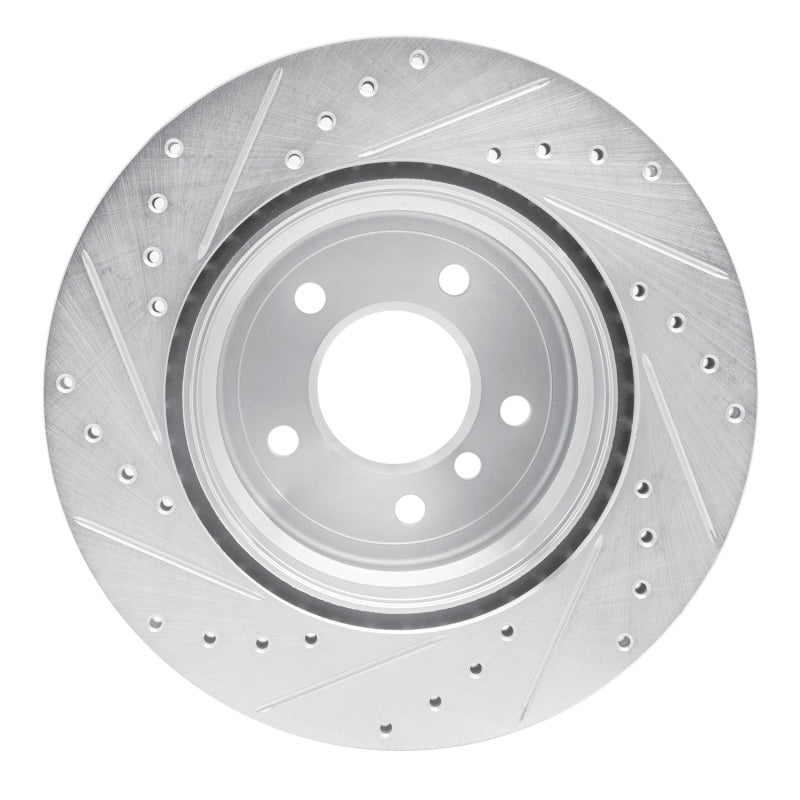 R1 08-13 BMW 135I Rear Right Drilled & Slotted Silver Brake Rotor-Brake Rotors - Slot & Drilled-Grocery Getter Performance