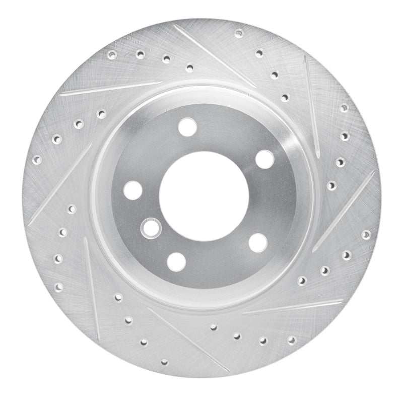 R1 08-13 BMW 135I Rear Right Drilled & Slotted Silver Brake Rotor-Brake Rotors - Slot & Drilled-Grocery Getter Performance