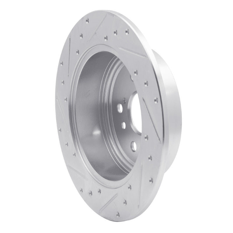 R1 08-13 Toyota Highlander Rear Right Drilled & Slotted Silver Brake Rotor-Brake Rotors - Slot & Drilled-Grocery Getter Performance
