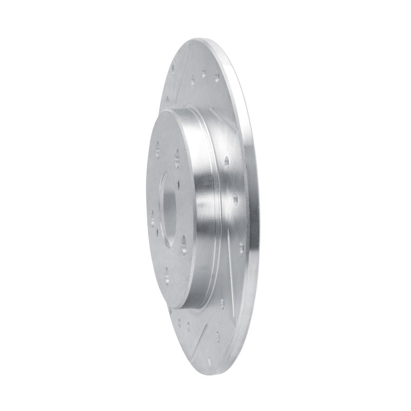 R1 08-18 Pontiac Vibe Rear Left Drilled & Slotted Silver Brake Rotor-Brake Rotors - Slot & Drilled-Grocery Getter Performance