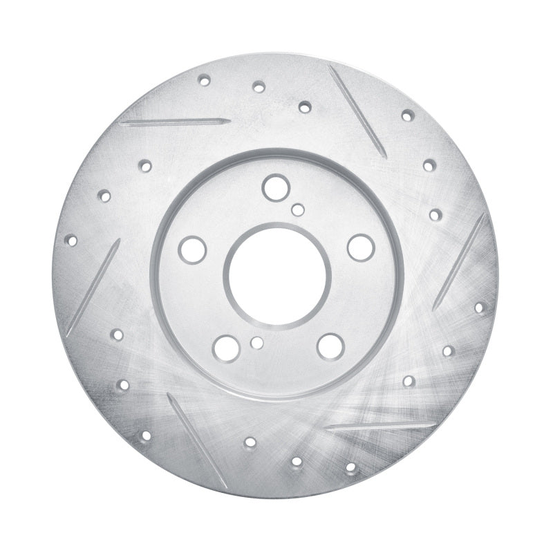 R1 08-18 Pontiac Vibe Rear Left Drilled & Slotted Silver Brake Rotor-Brake Rotors - Slot & Drilled-Grocery Getter Performance